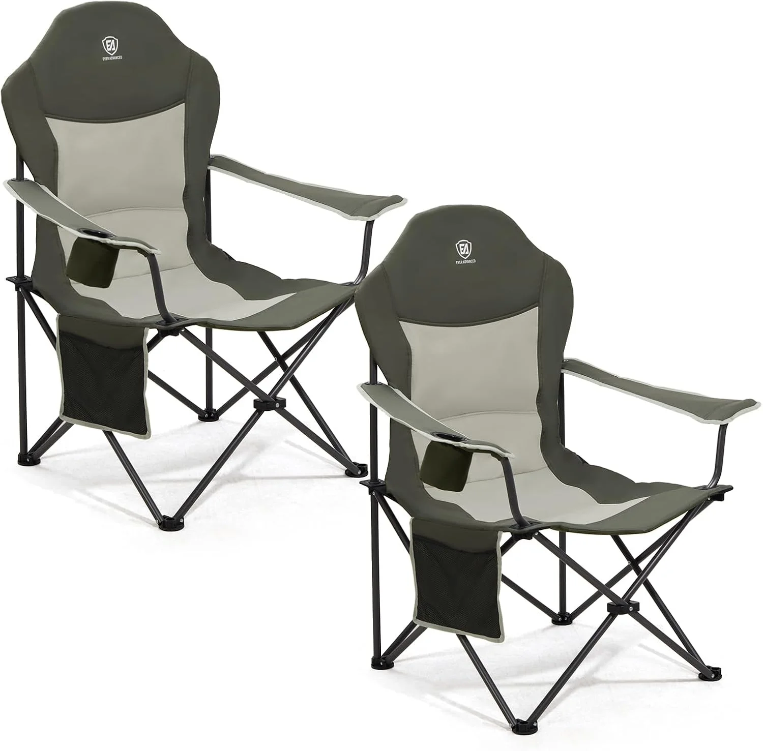 EVER ADVANCED Folding Camping Chair with High Back Padded 2 Pack Oversized Portable Lawn Chairs Lightweight Sturdy Steel - Image 5