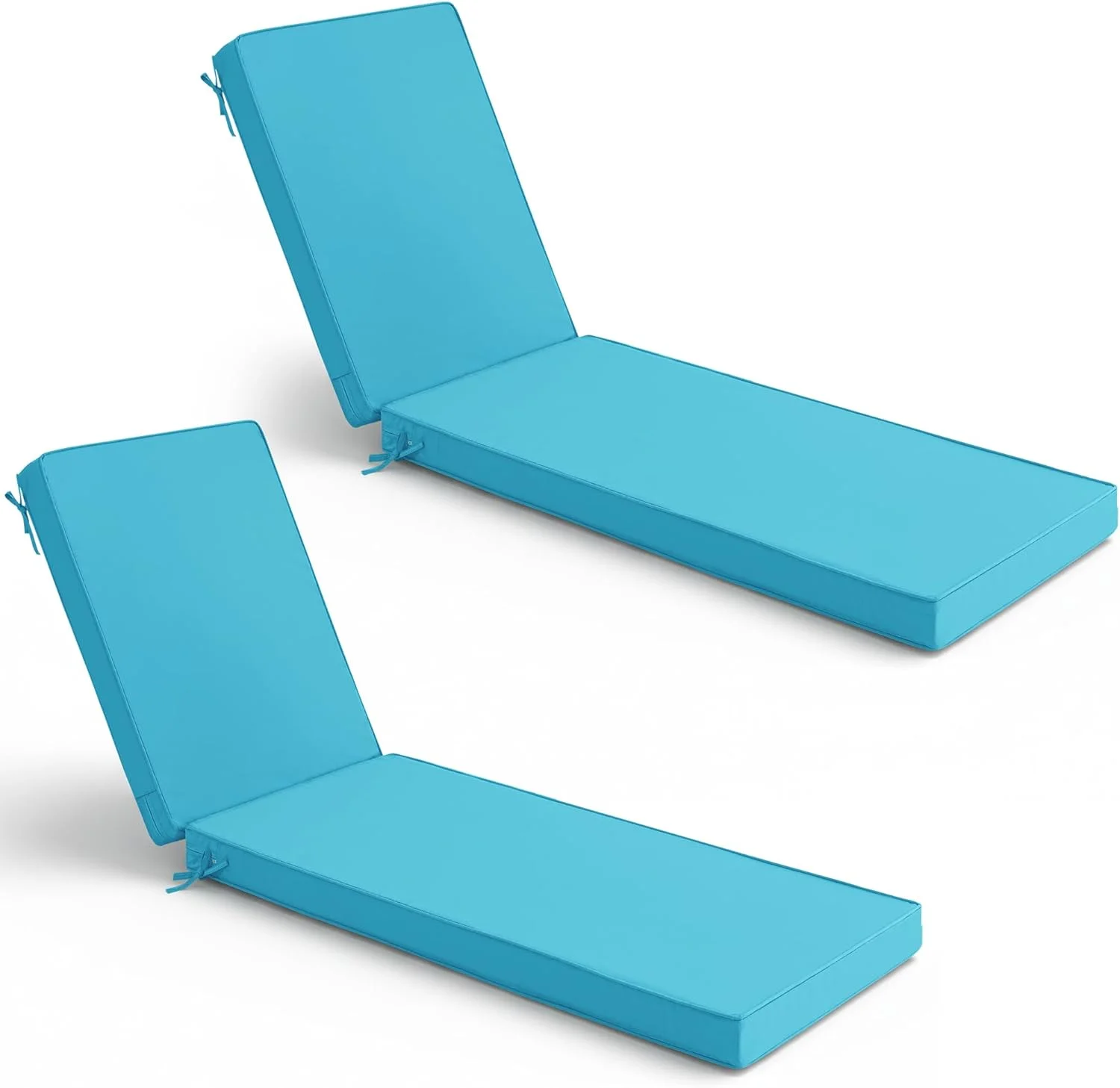 Summsun Chaise Lounge Cushions Outdoor Set of 2, Waterproof and Fade Resistant Sun Lounger Replacement Cushion - Image 5