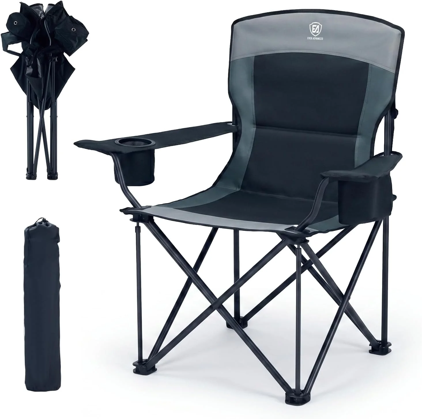 EVER ADVANCED Folding Camping Chair with High Back Padded 2 Pack Oversized Portable Lawn Chairs Lightweight Sturdy Steel - Image 6