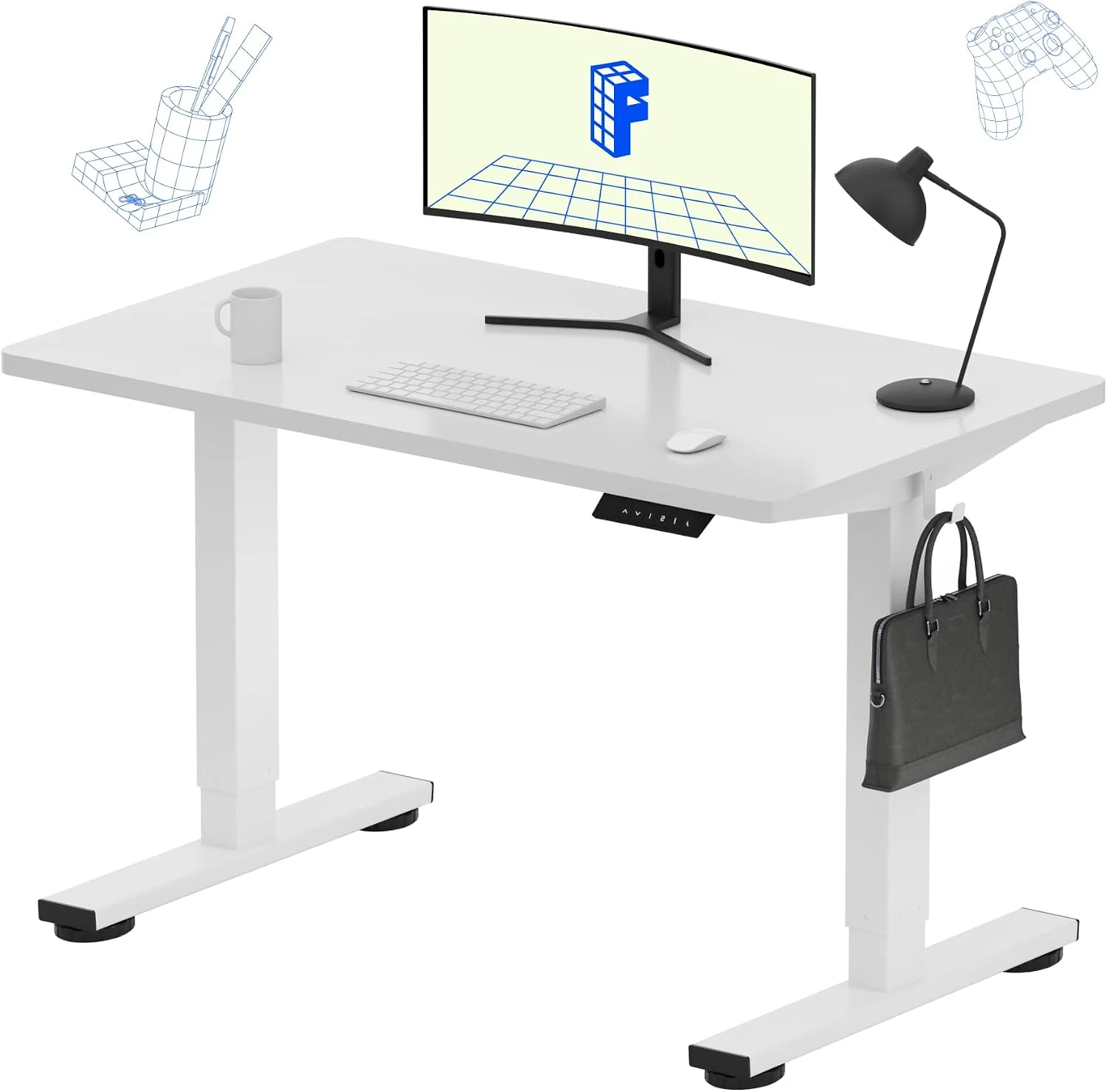 FLEXISPOT EN1 One-Piece Standing Desk, Electric Adjustable with 4 Memory Presets, 176 LBS Capacity, 48x24 Black - Image 18