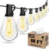 Tenmiro 200FT LED Outdoor String Lights with Remote, 74+2 Shatterproof Bulbs Dimmable Timing 3 Light Modes Outside Patio