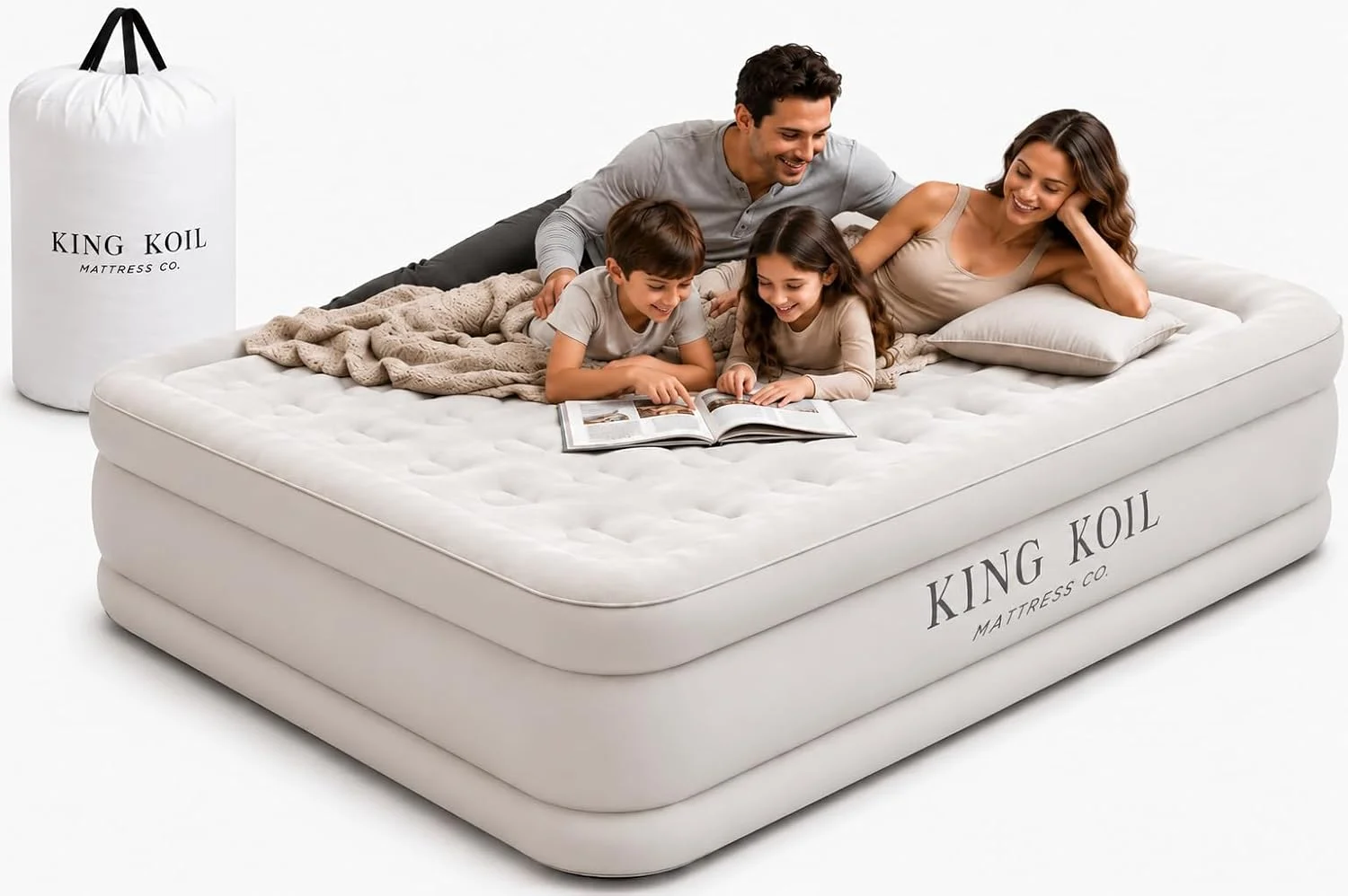 King Koil 20 Queen Air Mattress with Built-in High-Speed Pump, CNN Underscored Top Pick, Inflates in 2 Minutes - Image 7