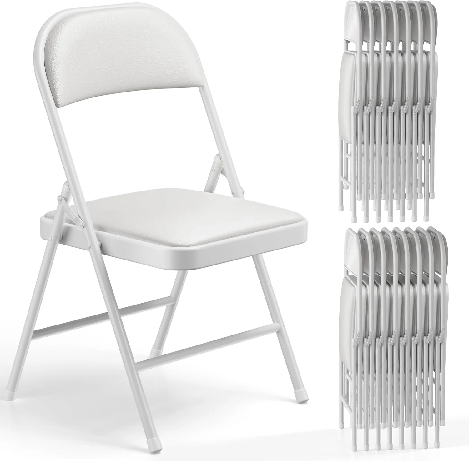 MAKE CHANGES Folding Chair 4 Pack, Comfy PU Leather Padded Folding Chairs for Outside and Indoor - Image 14