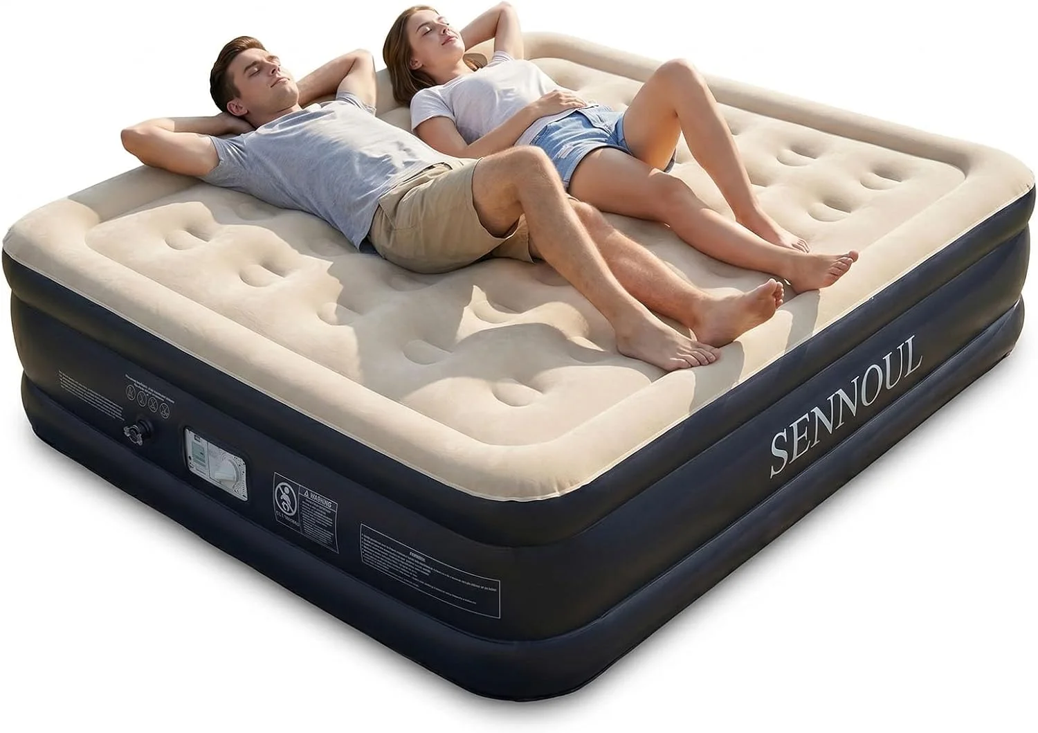 SENNOUL Air Mattress Queen with Built in Pump, Inflatable Mattress Blow Up Mattress 18 Raised Comfort - Image 3