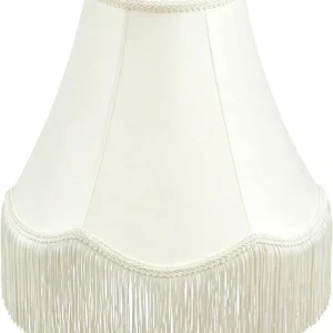 Fringe Lamp Shade 6 Top x 13 Bottom x 9.6 High (Spider) Tassel Lampshade Vintage Funky Unique Scalloped Bell Lamp