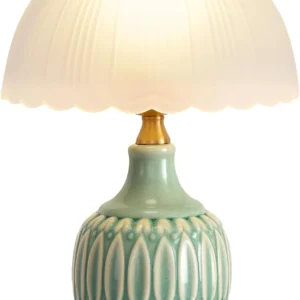 Alternative view of WELAISA Table Lamps Ceramic Retro Lamp, 15. Modern Bedside Nightstand Traditional Lamps