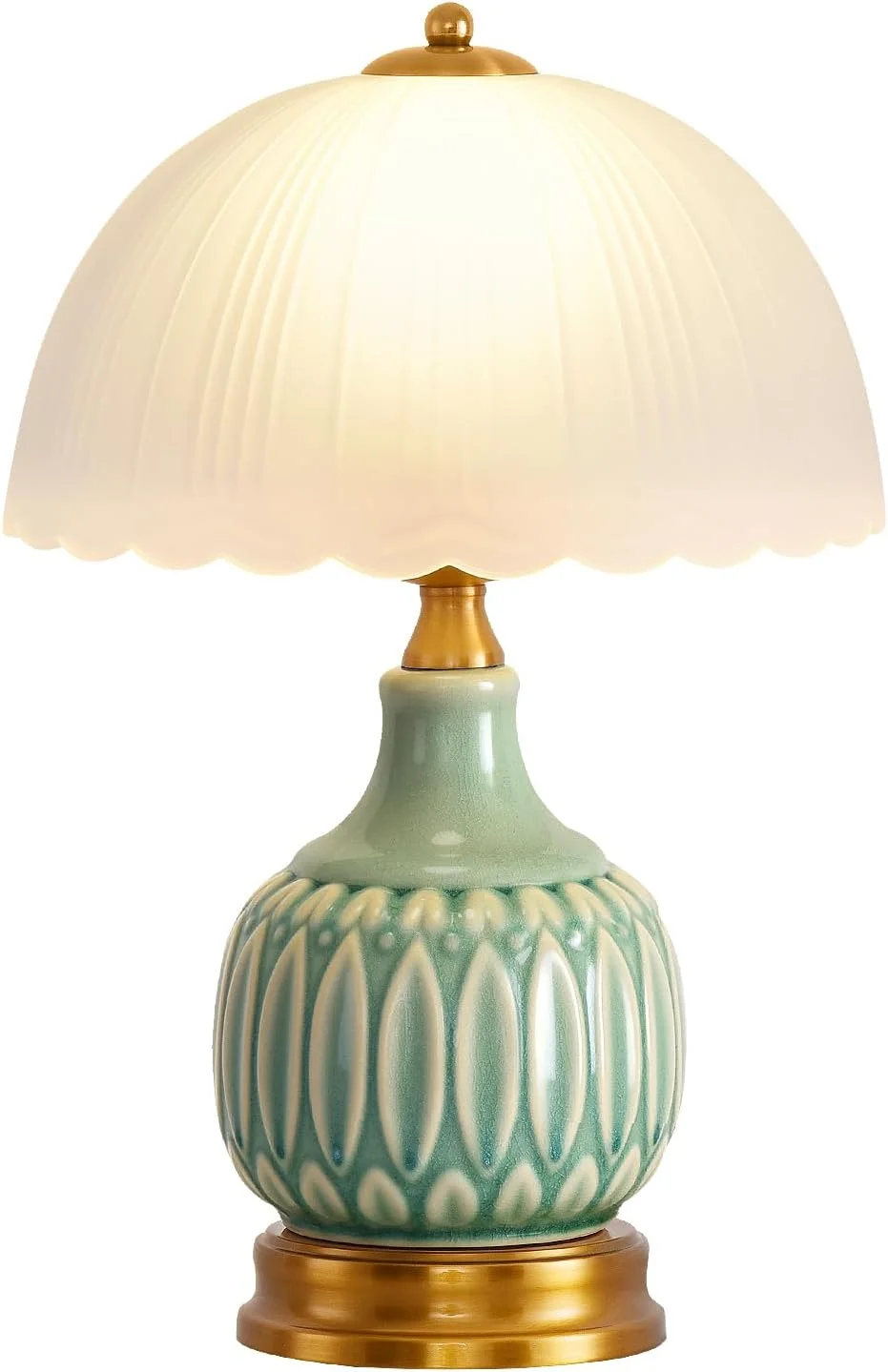 WELAISA Table Lamps Ceramic Retro Lamp, 15. Modern Bedside Nightstand Traditional Lamps - Image 2