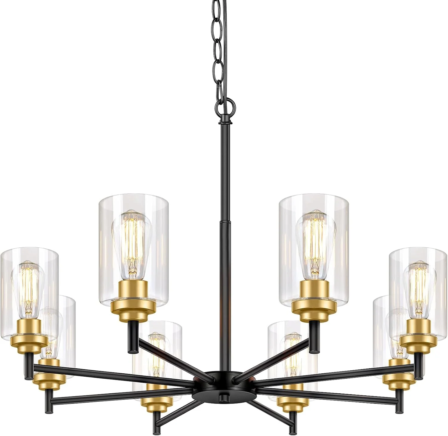 Sucolite 33.5'' Dia 8-Light Chandelier for Dining Room Kitchen Island - Image 5
