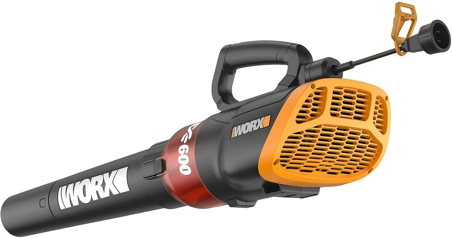 WORX 12 Amp Electric Leaf Blower, Turbine Blower for Lawn Care with 600 CFM & 2 Speed Control, Corded, WG520 - Image 5