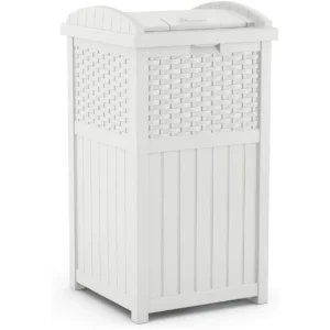 Alternative view of Suncast 33 Gallon Commercial Outdoor Trashcan Hideaway with Lid for 30 to 33 Gallon Trash Bags for Garage, Backyard