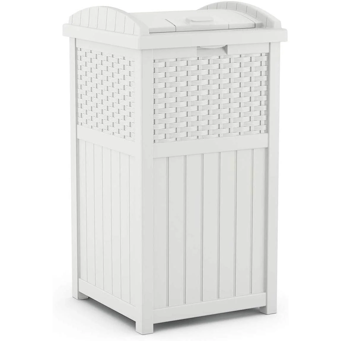 Suncast 33 Gallon Commercial Outdoor Trashcan Hideaway with Lid for 30 to 33 Gallon Trash Bags for Garage, Backyard - Image 2