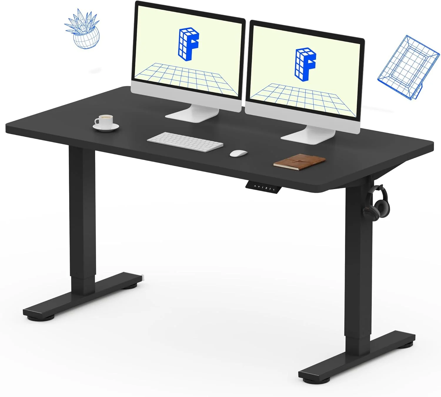 FLEXISPOT EN1 One-Piece Standing Desk, Electric Adjustable with 4 Memory Presets, 176 LBS Capacity, 48x24 Black - Image 39