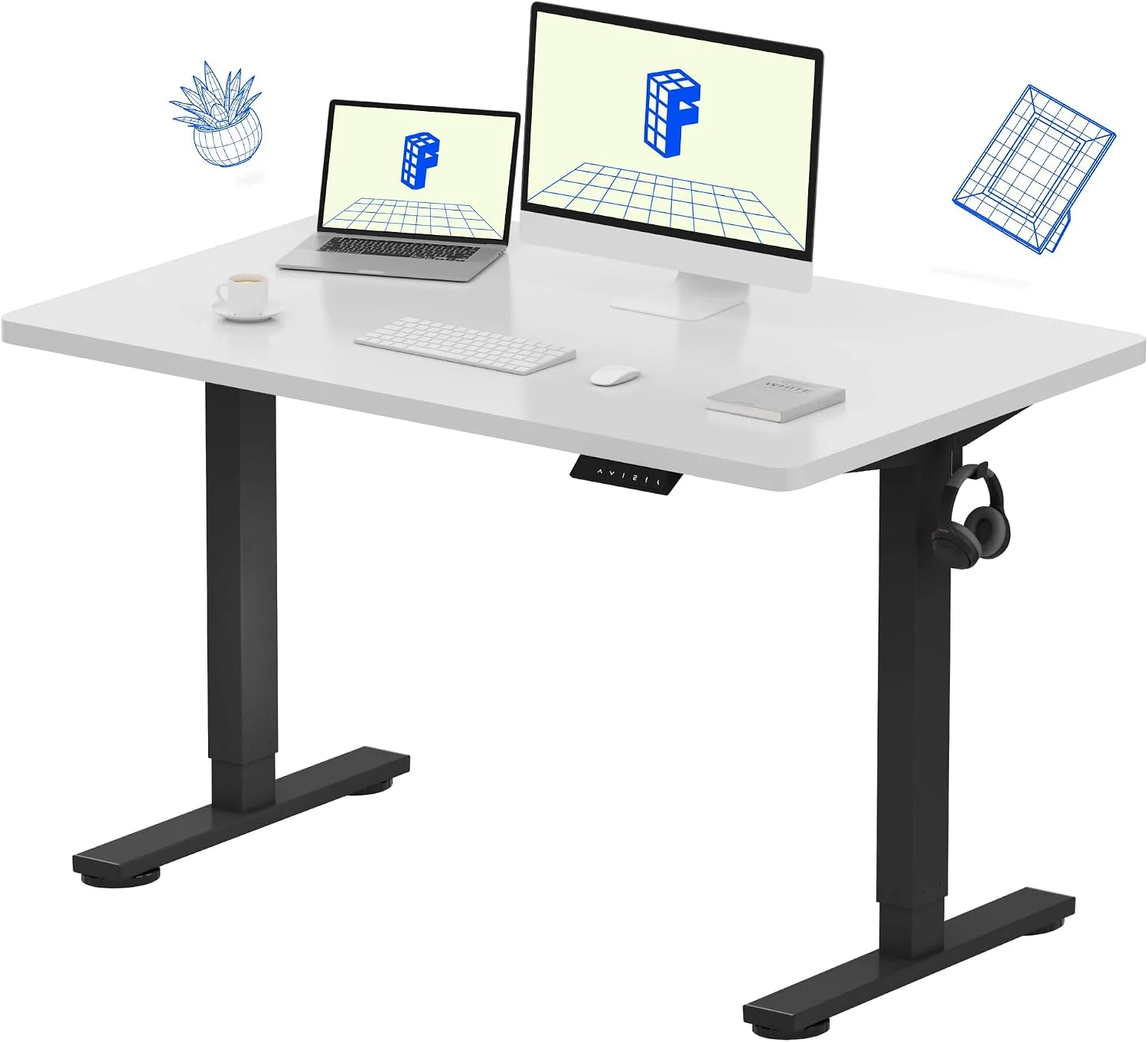 FLEXISPOT EN1 One-Piece Standing Desk, Electric Adjustable with 4 Memory Presets, 176 LBS Capacity, 48x24 Black - Image 40
