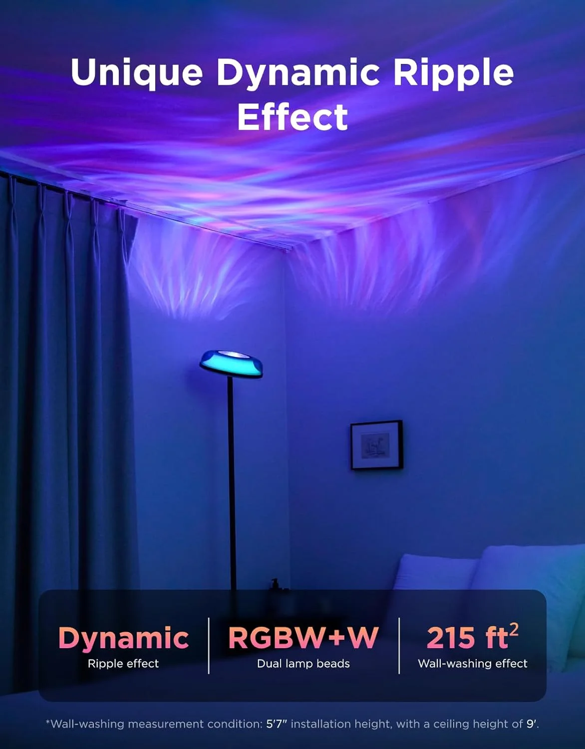 Govee Uplighter Floor Lamp, LED Modern Corner Floor Light - Image 2