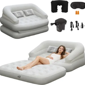Alternative view of Onirii Full Size Inflatable Sofa Bed with Air Pump, 2-in-1 Portable Blow-Up Air Couch, Inflatable Couch Bed and Folding