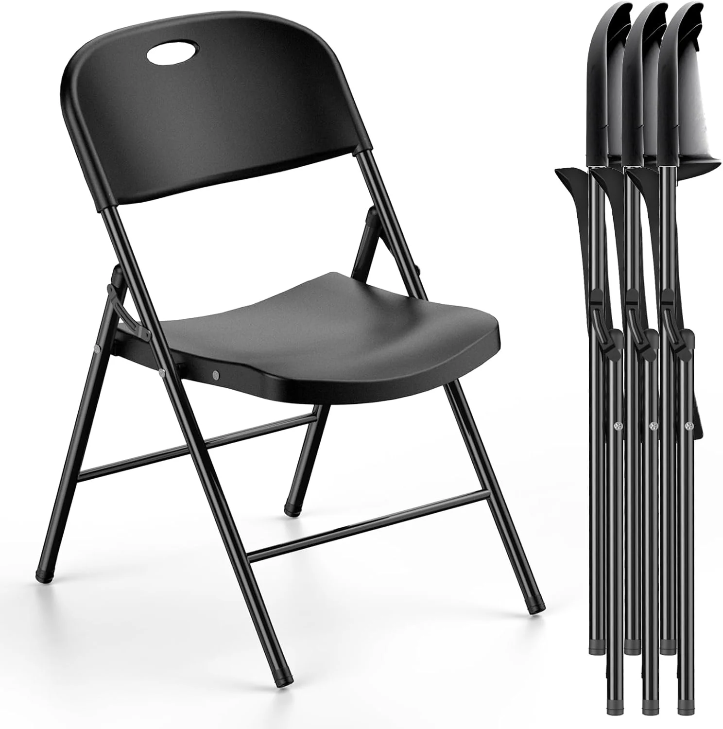Nazhura 350 Weight Limit Heavy Duty Plastic Folding Chair with Reinfoced Steel Frame for Indoor and Outdoor, Wedding - Image 11