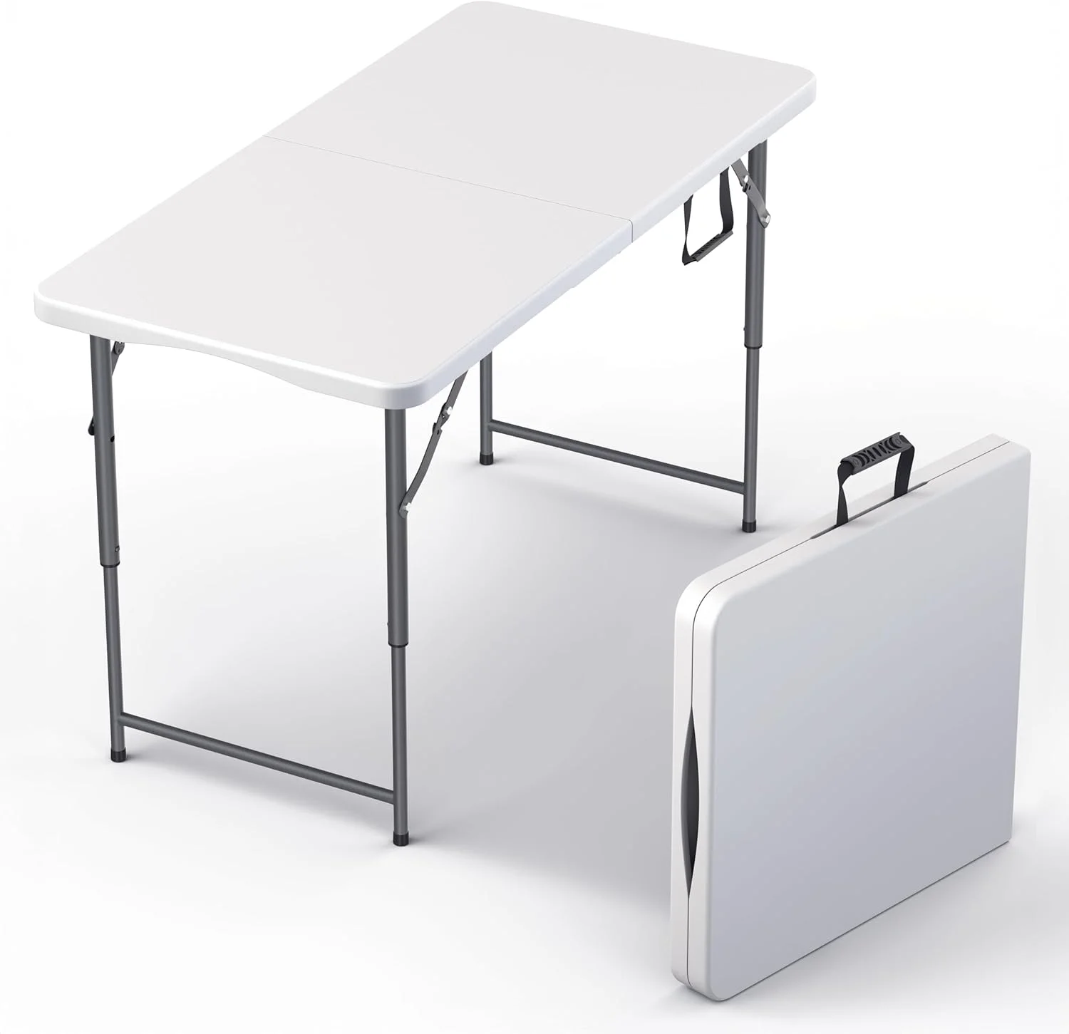 Our Modern Space 8 Feet Foldable Table with Built in Handle & Steel Legs, Heavy Duty Portable - Image 10