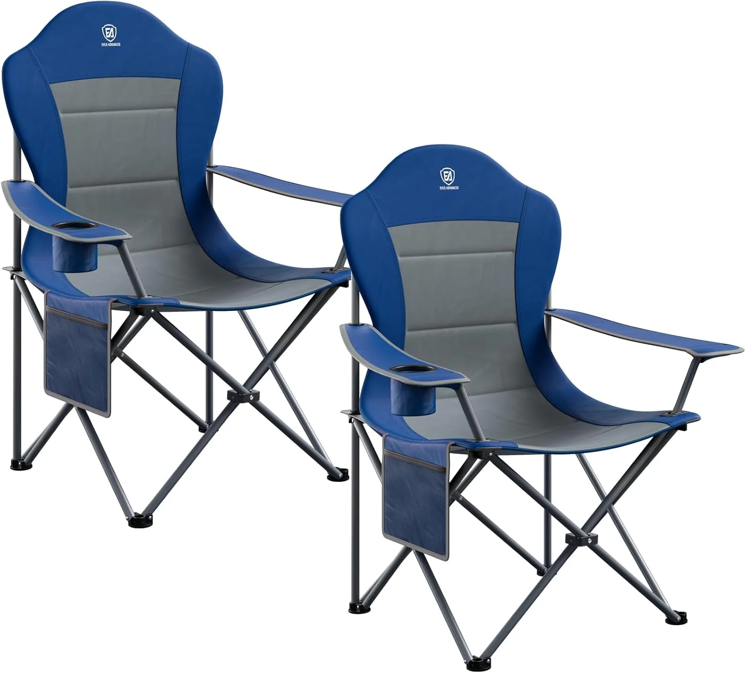 EVER ADVANCED Folding Camping Chair with High Back Padded 2 Pack Oversized Portable Lawn Chairs Lightweight Sturdy Steel - Image 3