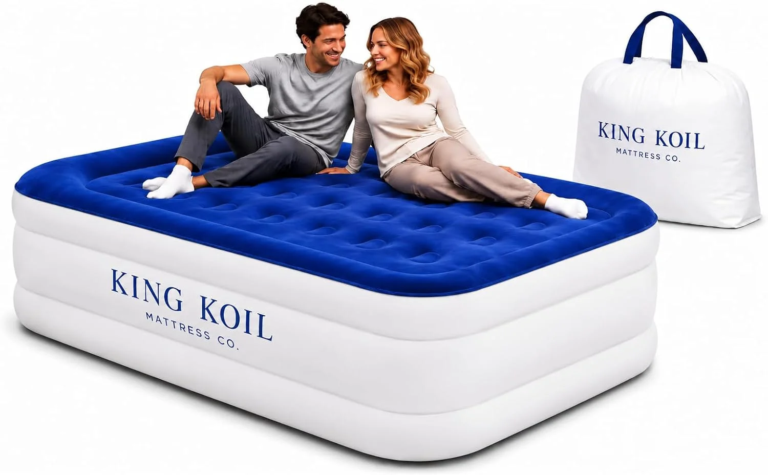 King Koil 20 Queen Air Mattress with Built-in High-Speed Pump, CNN Underscored Top Pick, Inflates in 2 Minutes - Image 11
