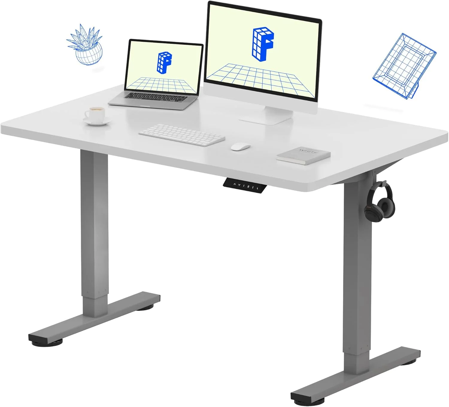 FLEXISPOT EN1 One-Piece Standing Desk, Electric Adjustable with 4 Memory Presets, 176 LBS Capacity, 48x24 Black - Image 43