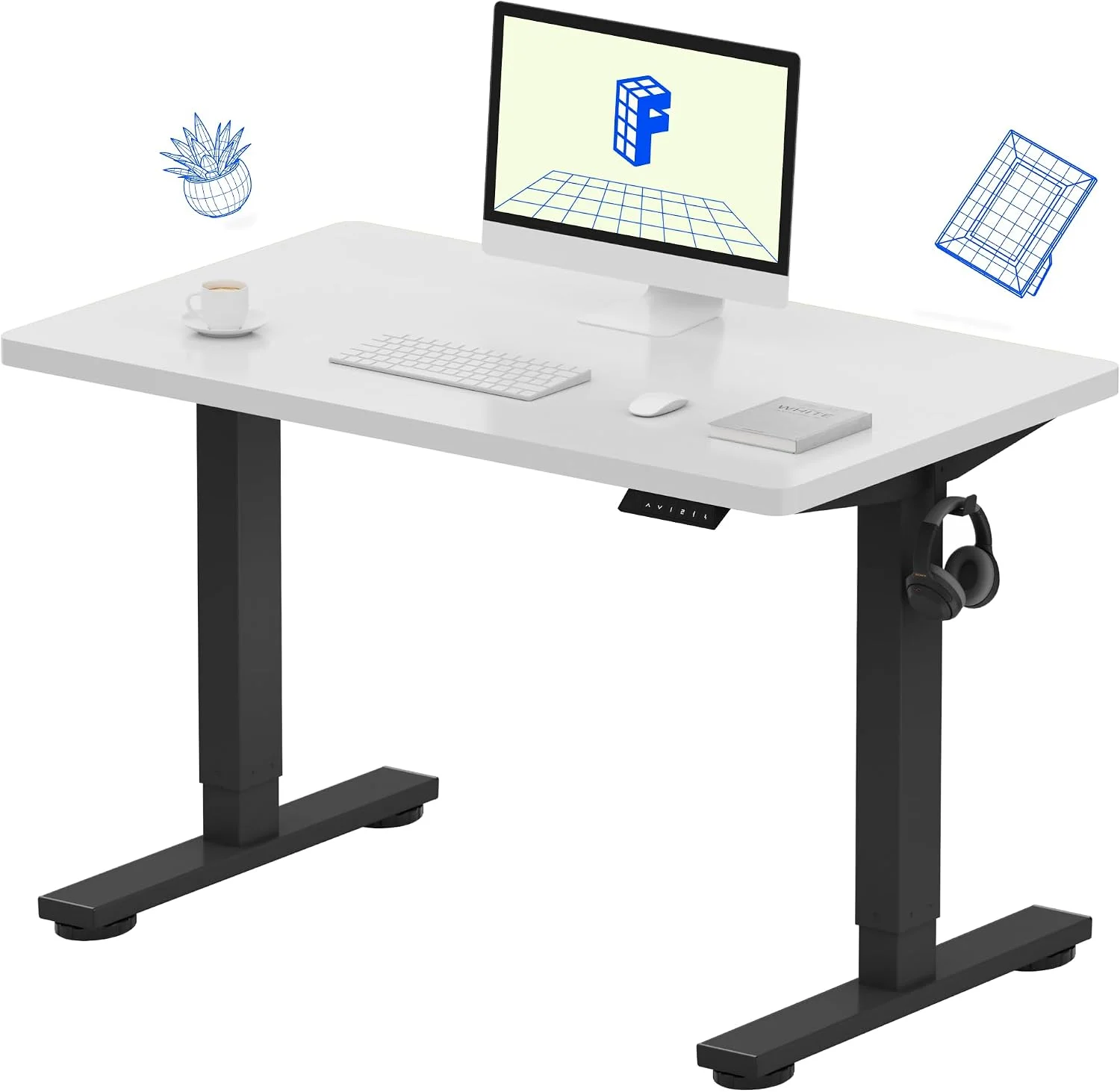 FLEXISPOT EN1 One-Piece Standing Desk, Electric Adjustable with 4 Memory Presets, 176 LBS Capacity, 48x24 Black - Image 17