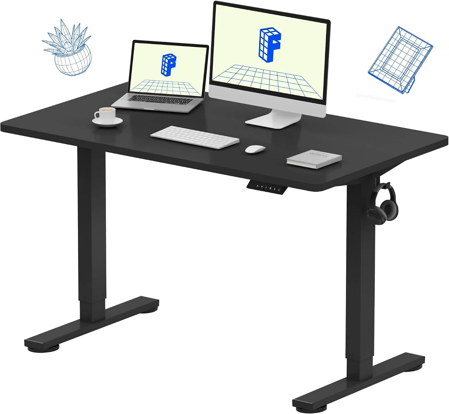 FLEXISPOT EN1 One-Piece Standing Desk, Electric Adjustable with 4 Memory Presets, 176 LBS Capacity, 48x24 Black - Image 22