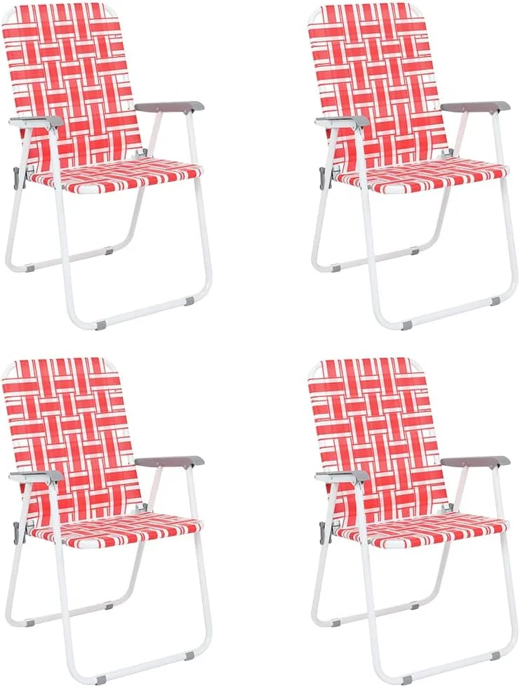 VINGLI Patio Lawn Webbed Folding Chairs Set of 2, Outdoor Beach Portable Lawn Chair Camping Chair Beach Chair for Yard - Image 8