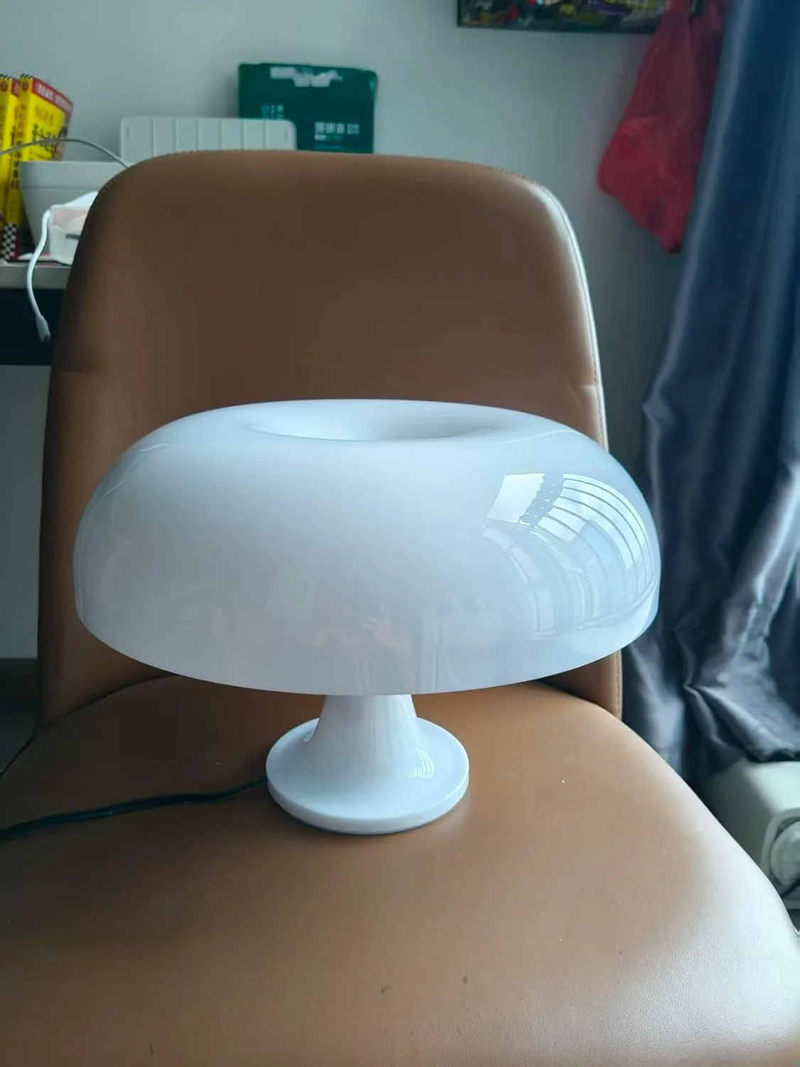 Anykonio Orange Mushroom Lamp, Bulb Included, Mid Century Modern Table Lamp for Bedroom - Image 2