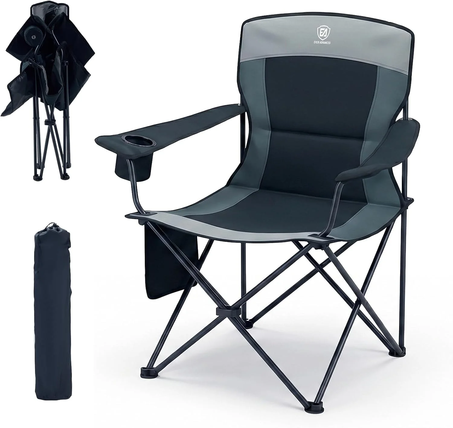 EVER ADVANCED Folding Camping Chair with High Back Padded 2 Pack Oversized Portable Lawn Chairs Lightweight Sturdy Steel - Image 7