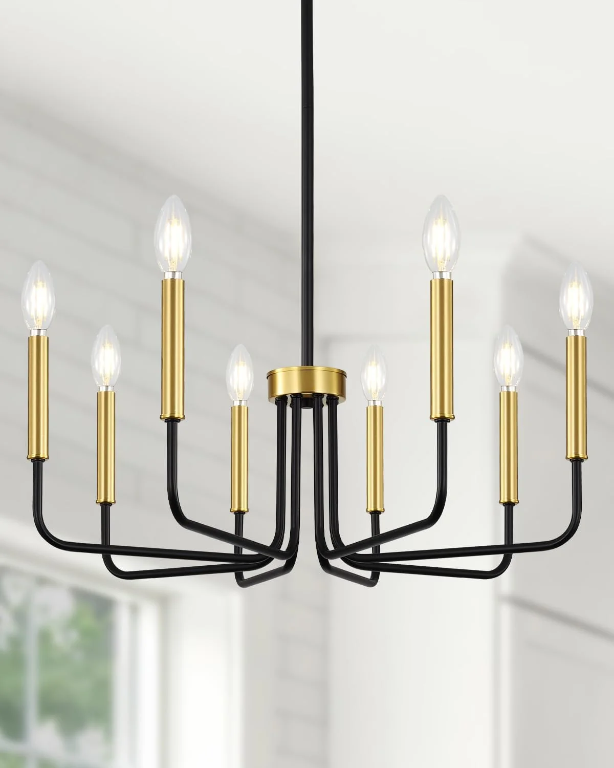 Yunnix 6 Light Champagne Bronze Chandelier, Farmhouse Chandelier for Dining Room Light Fixture Hanging - Image 18