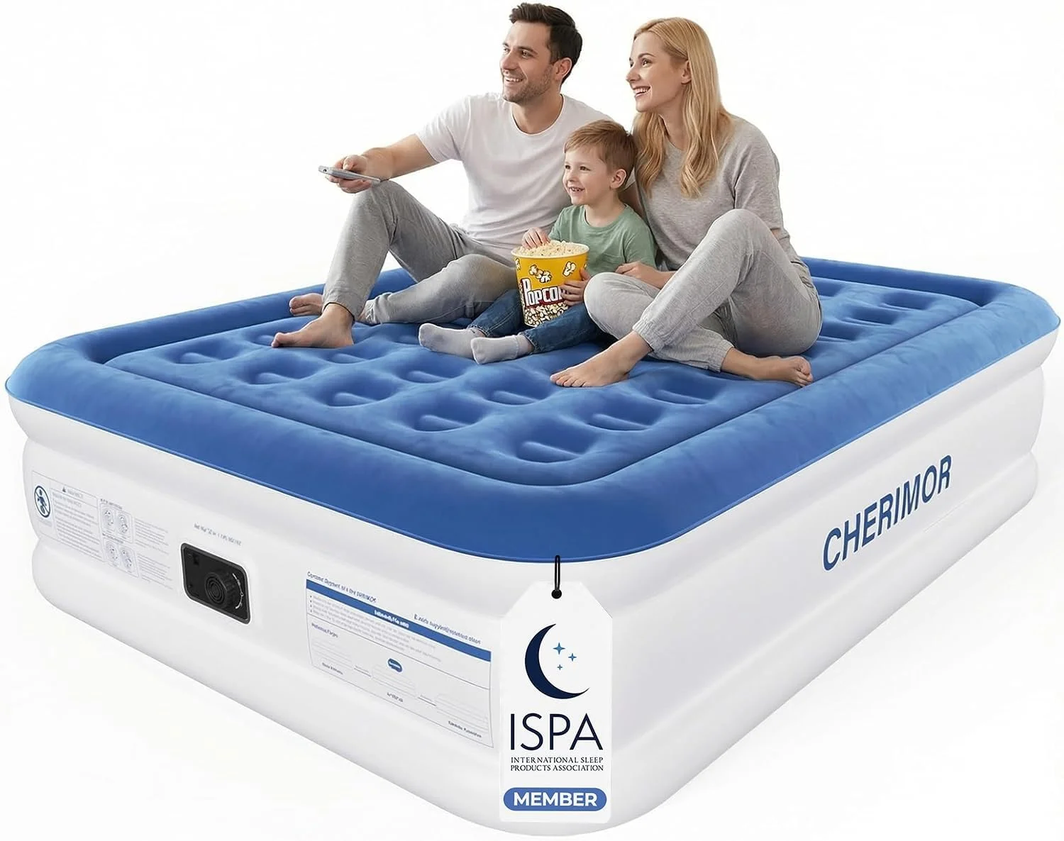 CHERIMOR Queen Air Mattress with Built-in Pump, 18 Raised Comfort, 48Hr Leak-Proof Test, Supports 800 lbs - Image 4