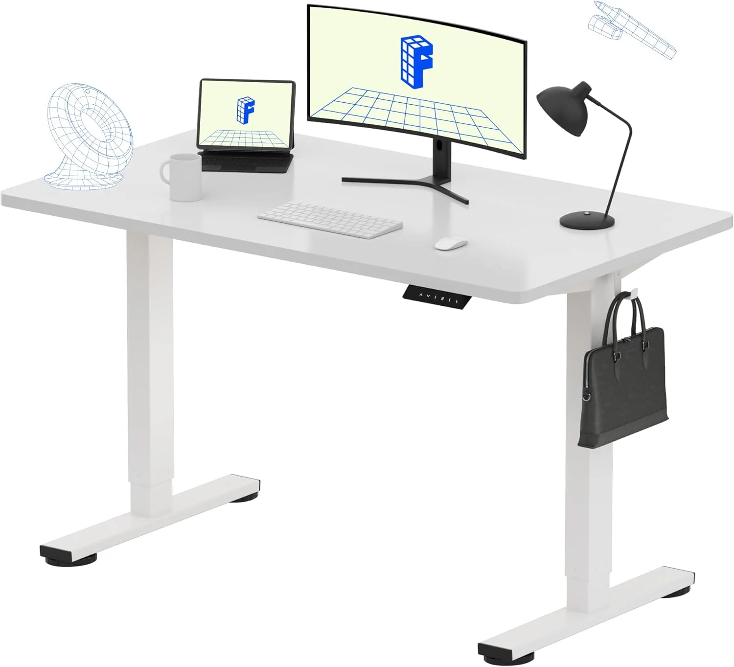 FLEXISPOT EN1 One-Piece Standing Desk, Electric Adjustable with 4 Memory Presets, 176 LBS Capacity, 48x24 Black - Image 24