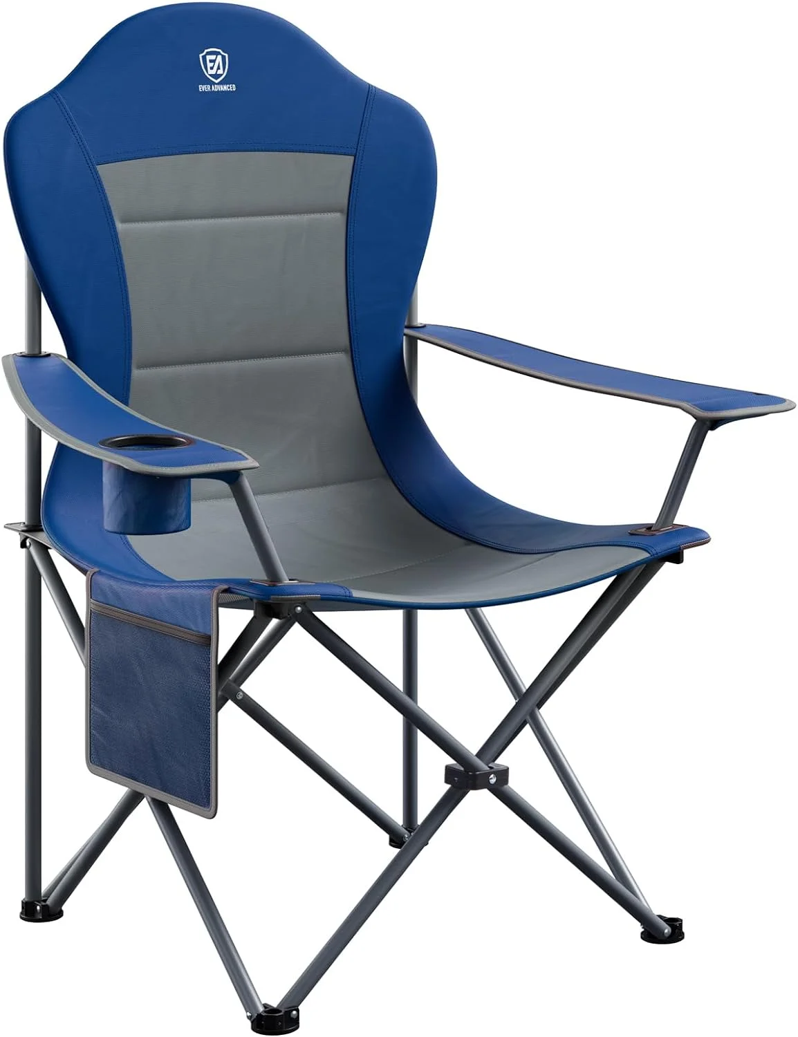 EVER ADVANCED Folding Camping Chair with High Back Padded 2 Pack Oversized Portable Lawn Chairs Lightweight Sturdy Steel