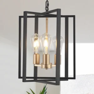 Alternative view of Webfkh Black Farmhouse Modern Chandelier Light Fixture for Dining Room, 3 Light