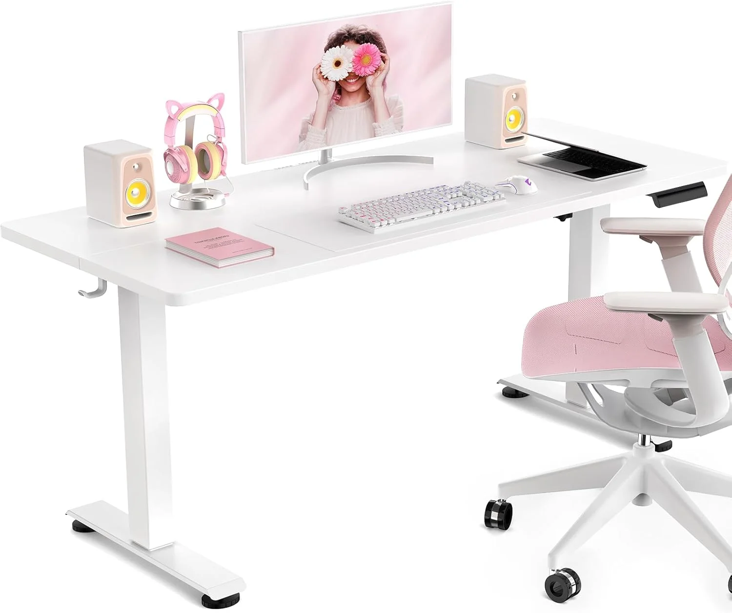 Veken 55 Inch Large Electric Standing Desk, Gaming Table, Height Adjustable Sit Stand Up Computer Tables for Home Office - Image 7