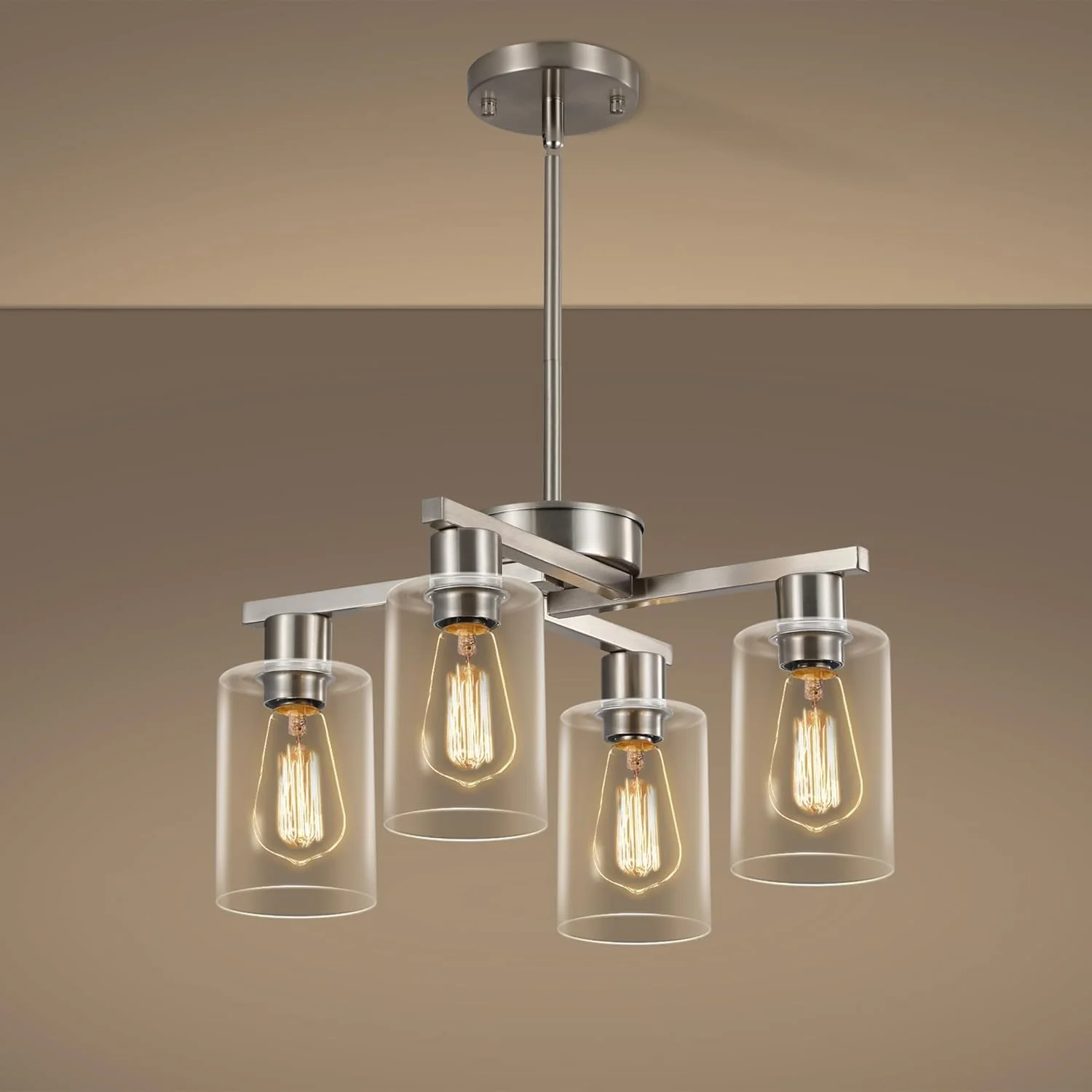 Kvaeavn 4-Light Modern Farmhouse Black Chandelier - Image 7