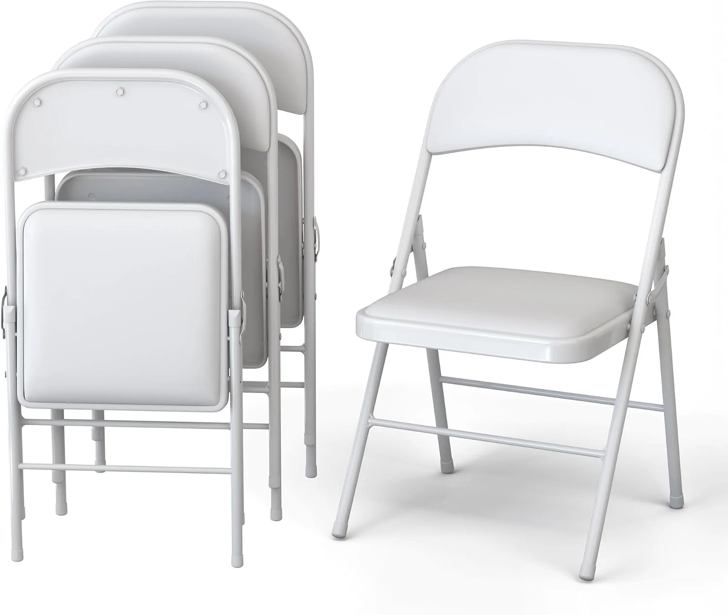 Our Modern Space 10 Pack Foldable Plastic Chair, Folding & Stackable, 350 lbs Capacity Steel Frame Seats for Indoor - Image 6