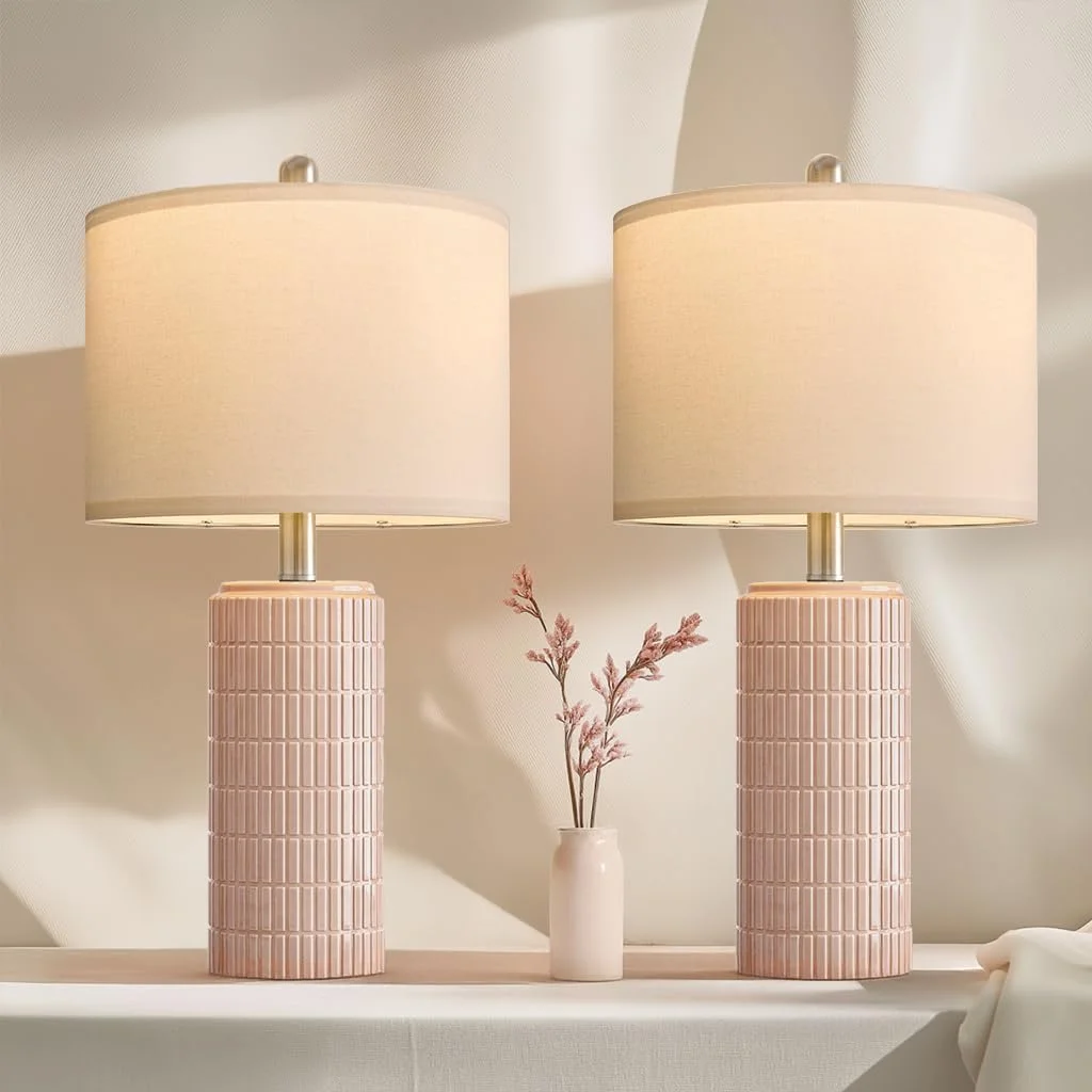 PoKat 23'' Bedside Table Lamp for Bedroom Nightstands, White Modern Bedroom Lamp - Image 15