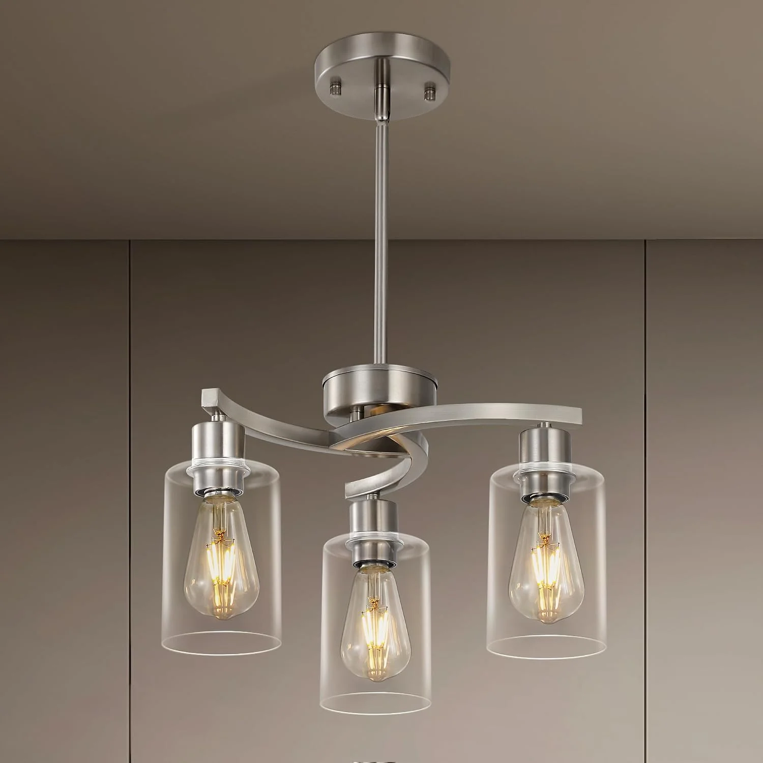Syltherra 3 Light Brushed Nickel Dining Room Light Fixture - Image 2