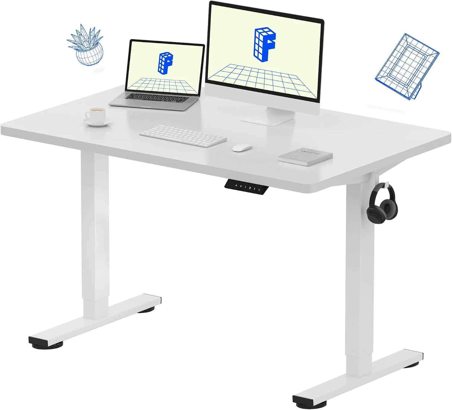 FLEXISPOT EN1 One-Piece Standing Desk, Electric Adjustable with 4 Memory Presets, 176 LBS Capacity, 48x24 Black - Image 19