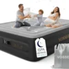 VOSSER Queen Air Mattress with Built-in Pump, 18'' Raised Blow Up Mattress, Flocked Top Inflatable Mattress for Home