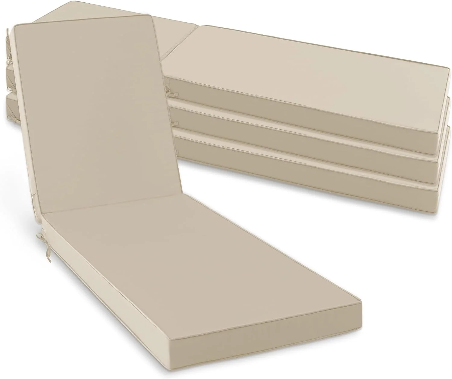 Summsun Chaise Lounge Cushions Outdoor Set of 2, Waterproof and Fade Resistant Sun Lounger Replacement Cushion - Image 9