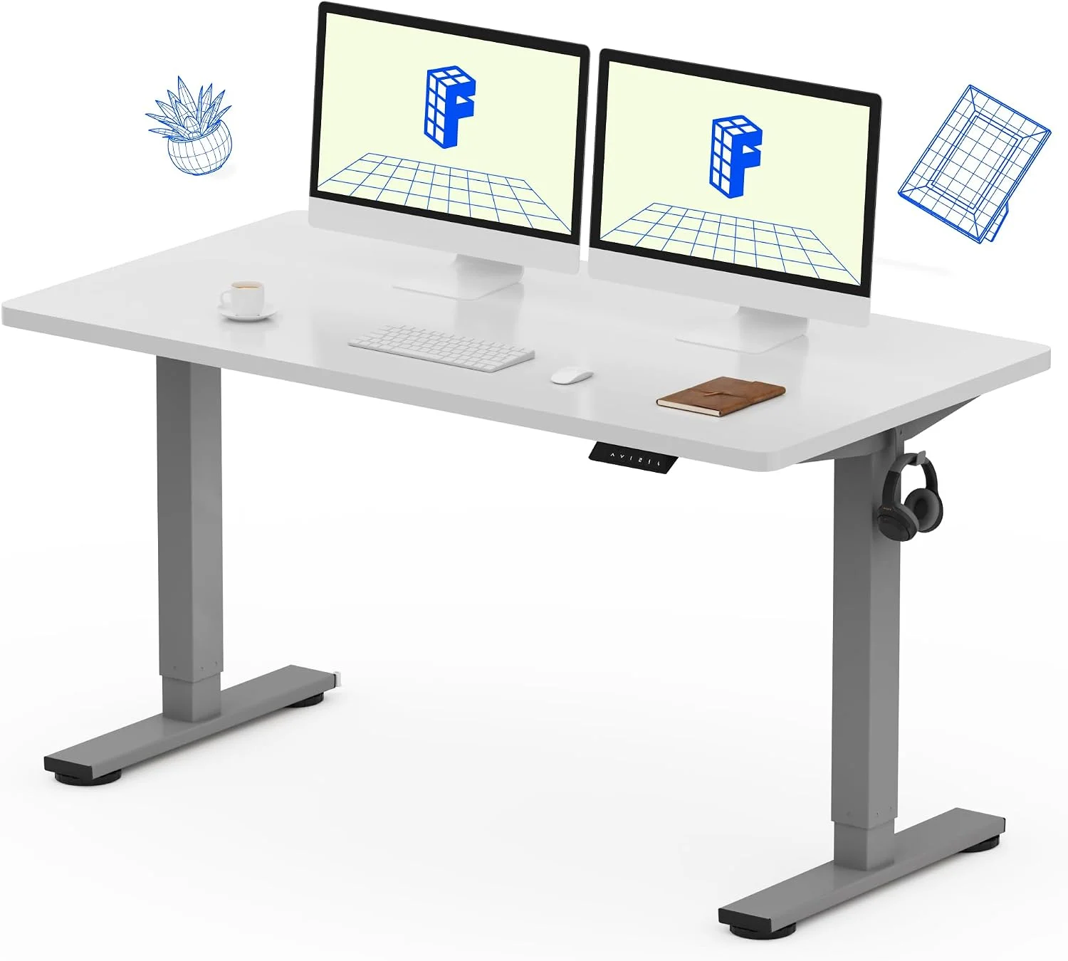 FLEXISPOT EN1 One-Piece Standing Desk, Electric Adjustable with 4 Memory Presets, 176 LBS Capacity, 48x24 Black - Image 11