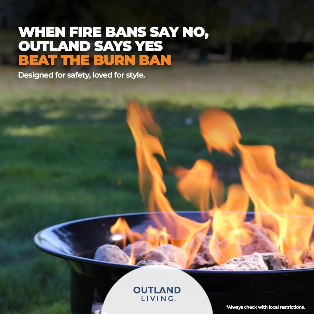Outland Living Portable Propane Fire Pit, 19-inch, 58, 000 BTU with Fire Pit Cover & Carry Kit, Black 893 Deluxe - Image 3