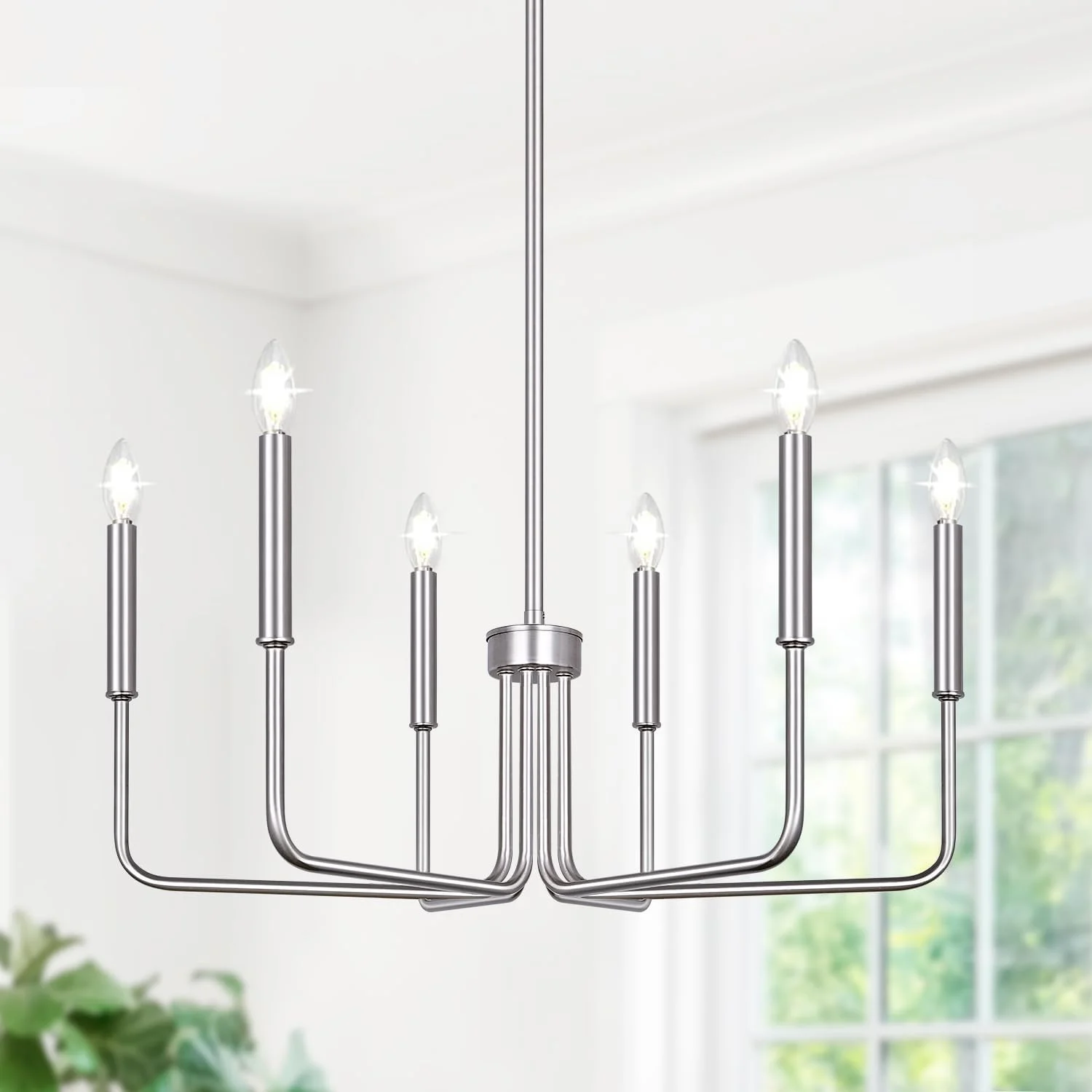 6-Light Farmhouse Chandelier for Dining Room Lighting Fixtures Hanging - Image 4