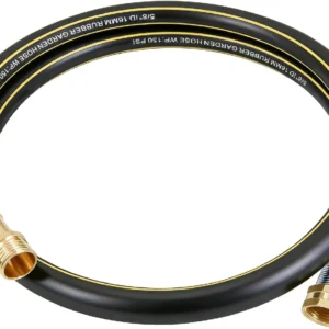 Alternative view of Wurzberge Lightweight Rubber Garden Hose 100 ft, 5/8 Hybrid Rubber Hose with Solid Brass Fitting
