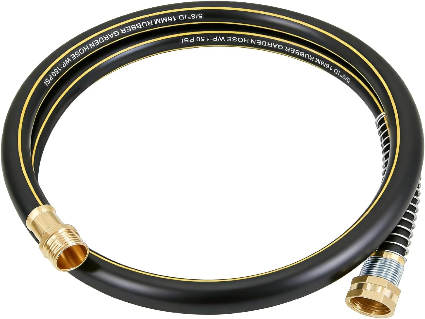 Wurzberge Lightweight Rubber Garden Hose 100 ft, 5/8 Hybrid Rubber Hose with Solid Brass Fitting - Image 2