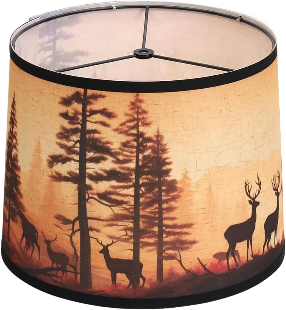 Rustic Deer Printed Empire Lamp Shades Set of 2 - Image 10