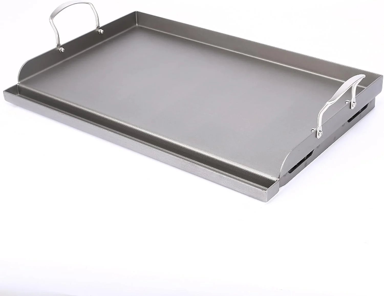 Utheer 25 x 16 Pre-Seasoned Nonstick Cast Iron Griddle for Gas & Charcoal Grills, Universal Flat Top with Grease Groove - Image 8