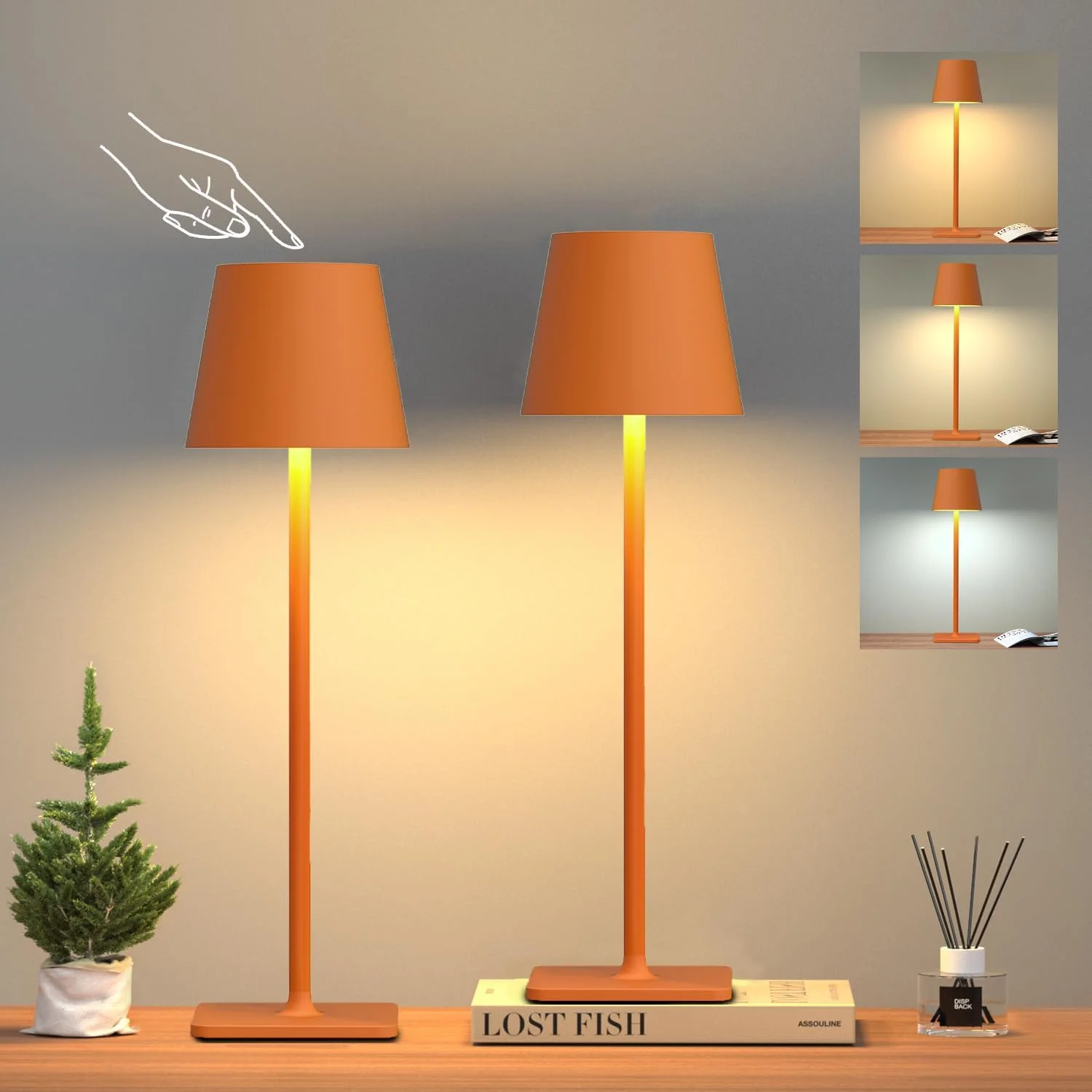 Yogaret 4 Pack Gold Rechargeable Led Cordless Table Lamps - Image 8